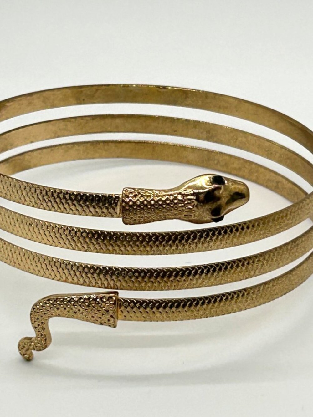 Gold-tone Snake Arm Cuff Spiral Wrap Bracelet Cleopatra Egyptian Medusa Costume - Picture 2 of 12